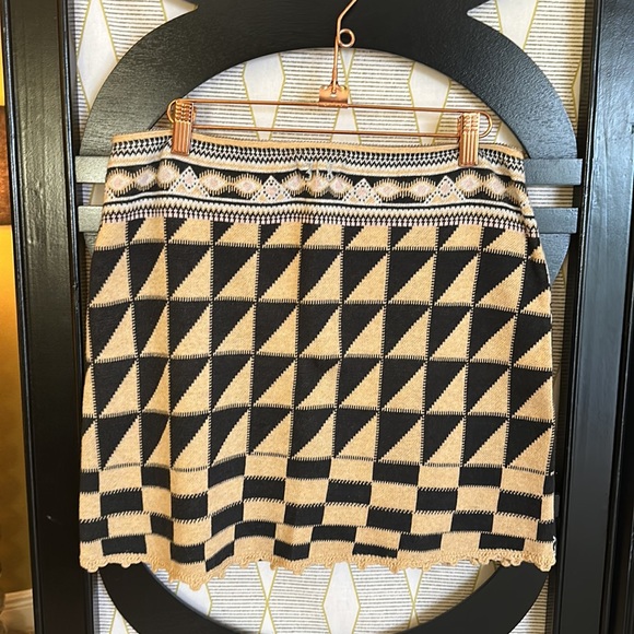 Odd Molly / Anthropologie/ Anthro Cotton Knit Crochet Hem Pull On Sweater Skirt. - Picture 5 of 8